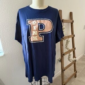 PINK | Victoria Secret | Midnight Navy Campus Cotton Tee Graphic T-Shirt XL